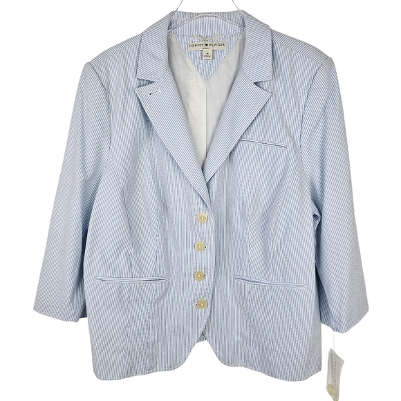 Tommy Hilfiger Jackets & Blazers - Tommy Hilfiger Blue & White Striped Blazer NWT size 18